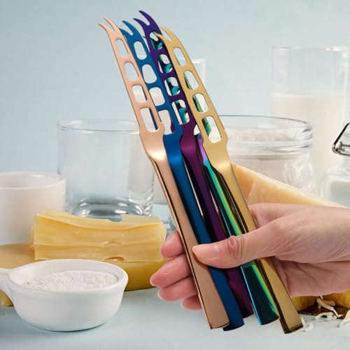 Stainless Steel Butter Cutter and Cheese Slicer Knife, Gold Kitchen Gadget for Spreading and Baking, Practical Cheese Cutter for Home and Cooking Use