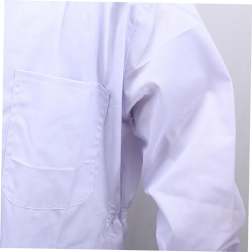 POPETPOP Hooded Beekeeping Suit for Full Body Protection Elasticized Cuffs Ankles XXL Size White