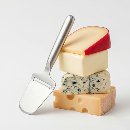 Cheese Slicer for Block Cheese, Stainless Steel Cheese Cutter with One-Piece Design & Serving Tip, Multi Functional Cheese Knife, Charcuterie Accessories, Dishwasher Safe