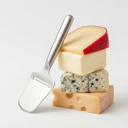 Cheese Slicer for Block Cheese, Stainless Steel Cheese Cutter with One-Piece Design & Serving Tip, Multi Functional Cheese Knife, Charcuterie Accessories, Dishwasher Safe