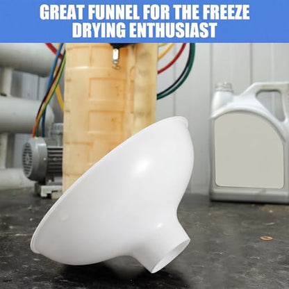 Vesici Extra Large Wide Mouth Funnel 2.5" x 10" Multi Purpose Filling Funnel Plastic Reusable for Water Softener Resin Tanks Carbon Media Jar Filling Use(White,2 Pack) - color: White