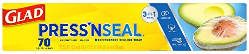 Glad Press'n Seal Plastic Food Wrap | 70 Square Foot | Roll | Pack of 2 - size: 70 Sq Ft (Pack of 2)