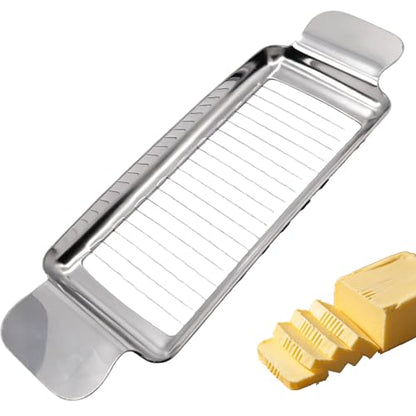 NOVANO Stainless Steel Cheese & Butter Slicer | Multipurpose Food Slicer, Ergonomic Handle Design, Uniform Slicing, Portable Grip