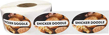 Snicker Doodle Grocery Store Food Labels 1.25 x 2 Inch Oval Shape 500 Total Adhesive Stickers - color: Snicker Doodle