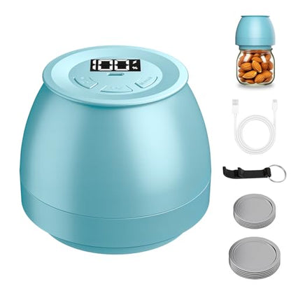 Mason Jar Vacuum Sealer for Regular and Wide Mouth Jars, Blue - color: Blue