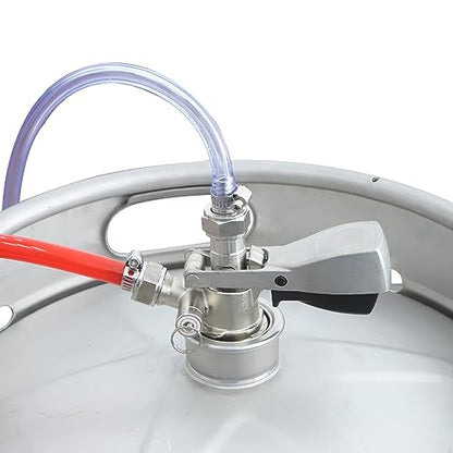 PERA Single Tap Beer Conversion Kit Door Mount Kegerator Kit with CGA320 Co2 Regulator, Sankey D System Keg Coupler and 1/4" Beer Line 5FT and 5/16" Gas Line 5FT for Homebrewing (No CO2 Tank)