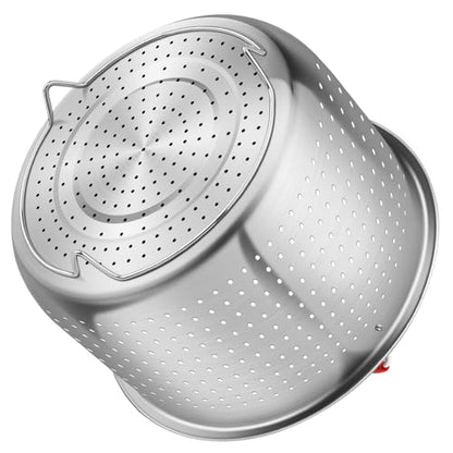 REDANT Mesh Strainer and Vegetable Steamer Basket for Pot, Instant Pot Accessories 8Qt, Stainless Steel Veggie Steamer for Cooking Broccoli, Eggs, Pasta, Quinoa - With 2 Silicone Gloves, 8 Quart - size: 8 Qt - Steamer Basket