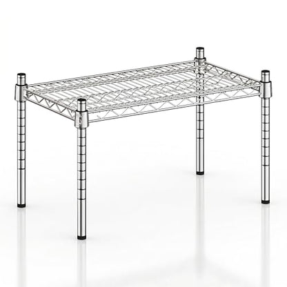 14" x 24" x 14" Chrome Wire Storage Shelf, Dunnage Rack, Commercial 1 Tier Small Shelf - color: Silver, size: 14"D x 24"W x 14"H