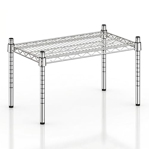 14" x 24" x 14" Chrome Wire Storage Shelf, Dunnage Rack, Commercial 1 Tier Small Shelf - color: Silver, size: 14"D x 24"W x 14"H