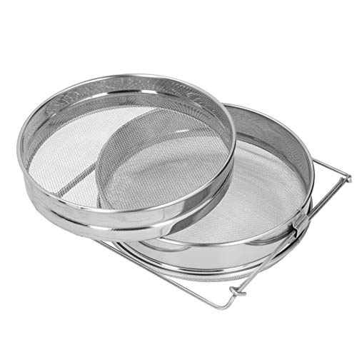 Hilitand Stainless Steel Double Honey Sieve Strainer with 18 Mesh 25 Mesh Filters for 5 Gallon Bucket Beekeeping Equipment Honey Filtration