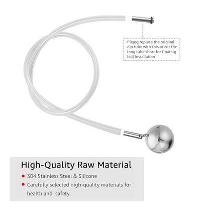 Ferroday 304SS Floating Dip Tube for Corny Keg, Ball Lock Beer Keg Fermenter Silicone Float Dip Tube, Home Brew Beer Stainless Steel Ball Floating