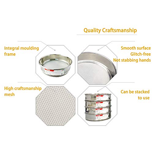 φ10×4.5cm 55 Mesh 304 Stainless Lab Sieves Economy Test Sieve 304 Stainless Steel Wire Cloth（0.315mm） - size: φ10×4.5cm 55 Mesh(0.315mm)