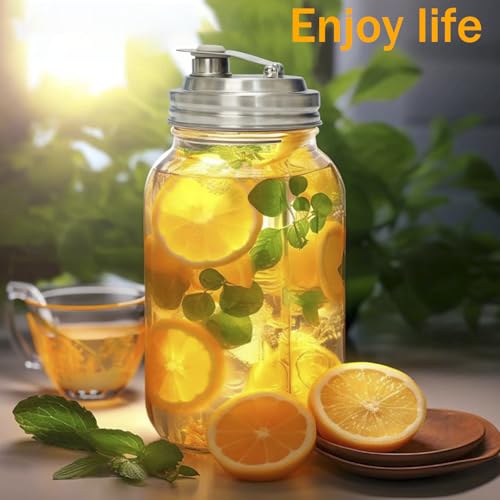 Mason Jar Pour Spout Lid Stainless Steel,Pour Spout Flip Cap Lids for Mason Jars,No Rust Leaking Proof for Home Brewing Fruit Fermenting Drinks Airtight(2PCS) (Wide Mouth) - size: Wide Mouth