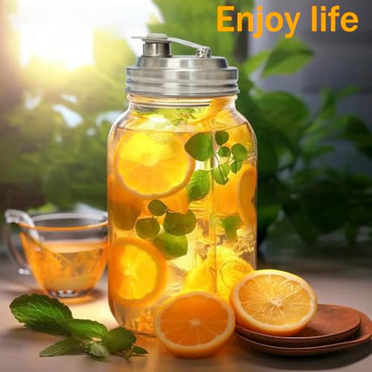 Mason Jar Pour Spout Lid Stainless Steel,Pour Spout Flip Cap Lids for Mason Jars,No Rust Leaking Proof for Home Brewing Fruit Fermenting Drinks Airtight(2PCS) (Wide Mouth) - size: Wide Mouth
