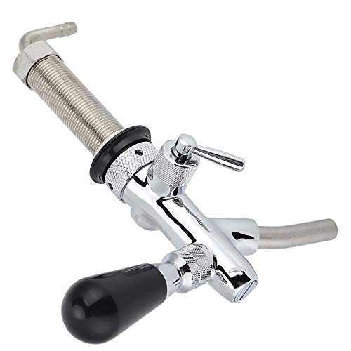 Beer Faucet Beer Tap Adjustable Draft Faucet G5/8in Thread Long Shank Keg Control Switch Stainless Steel Brass for Home Brewing Keg Party Restaurant Dispenser