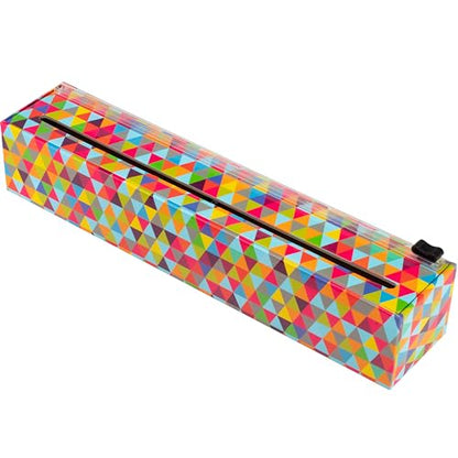Chicwrap Triangles Refillable Plastic Wrap Dispenser - Includes One 12" x 250' Roll of Professional Grade Plastic Wrap - BPA Free and Kosher Certified - Reusable Dispenser w/Slide Cutter - style: Triangle