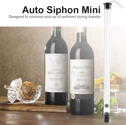 Auto Siphon Racking Cane, 14 Inch Fast Flow Wine Beer Siphon Kit Homebrew | Filter Head Helps Keep Lees Out | Clear Tube Shows Flow And Sediment | 14 Inch Reach Fits Carboys Fermenters And Aquariums