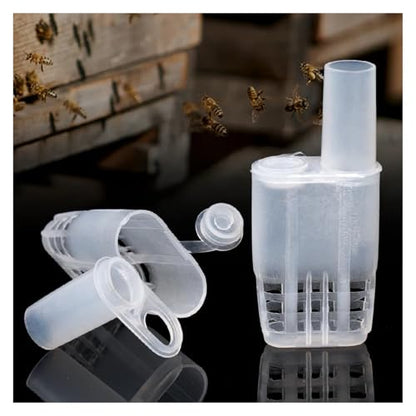 100Pcs Queen Bee Cages Beekeeping Protection Isolation Plastic White Move Tools