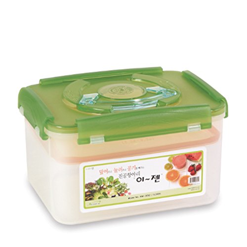 E-Jen Premium Kimchi, Sauerkraut Container Probiotic Fermentation with Inner Vacuum Lid (Earthenware Green, 1.3 gal/ 5.2L) - color: Earthenware Green, size: 1.3 gal