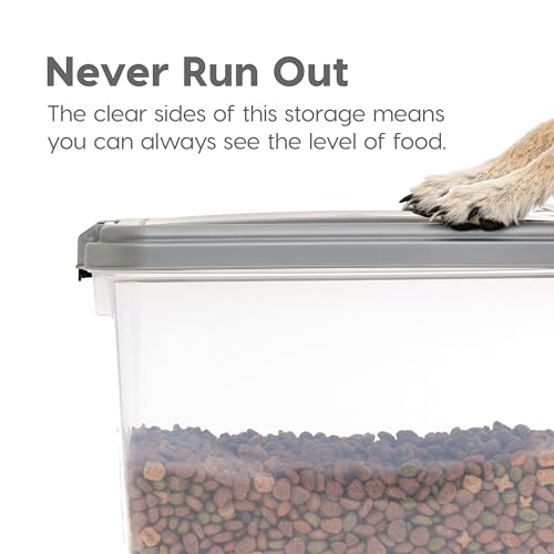 IRIS USA 30 lbs & 11 lbs Combo Airtight Dog Food Storage Container, Stackable Treat Box, 2-Cup Scoop, Wheels, Keep Fresh, Easy Mobility, Chrome - color: Chrome