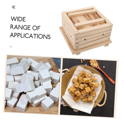 Luxshiny Homemade Tofu Mold Wooden Press Tool for Diy Bean Curd Safe and Kitchen Appliance for Making Fresh Tofu for Home Chefs