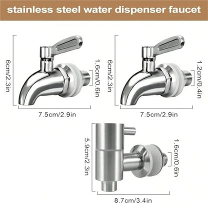 Spigot For Beverage Dispenser 2pcs Beverage Dispenser Replacement Spigot Stainless Steel Faucet Cold Beer Drink Juice Wine Barrel(A 1.2cm) - color: A 1.2cm