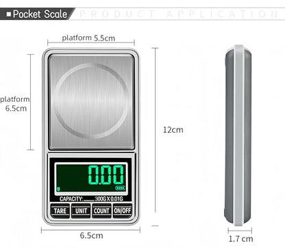 Pocket Scale Digital Jewelry Scale 300g 0.01g Accuracy USB Rechargeable Portable Mini Gram Scale Small Food Scale for Gold Coin Coffee Spice, Batteries Included, with Leather Case - size: 300g