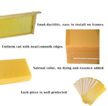 30pcs Beeswax Sheets, Bee Hive Foundation Sheets, Beehive Wax Foundation Sheets, Beeswax Honeycomb Sheets for Beekeeping Candle Making - size: 30pcs