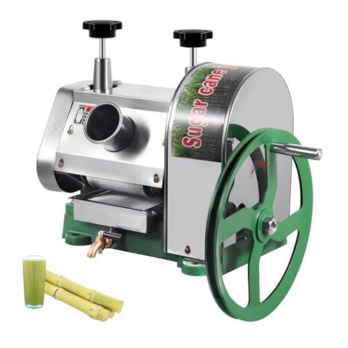 Samger Manual Sugar Cane Juicer Machine Stainless Steel Sugar Cane Juicer Press 110LBS Output per Hour with 2" Large Inlet, 3 Steel Rollers, Handwheel, Sugar Cane Juice Squeezer for Homes and Shops