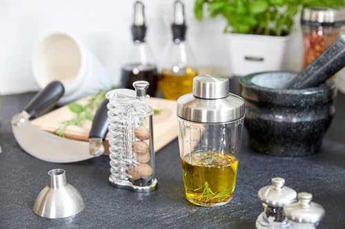 COLE & MASON Stainless Steel Salt and Pepper Funnel - Versatile Small Funnel for Filling Spice Jars and Other Kitchen Essentials - Convenient Funnels for Kitchen Use Filling Bottles - Metal Funnel - style: New Stainless Steel