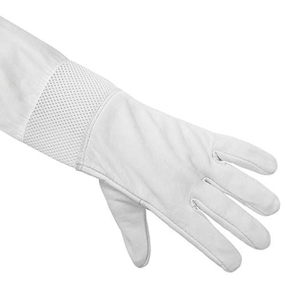 Honey Keeper Beekeeping Gloves - Goatskin Leather with Ventilated Canvas Sleeve and Elastic Cuff - size: Small