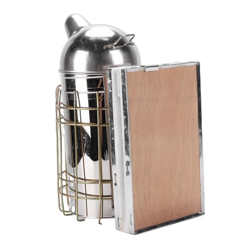 Bee Smoker for Beekeeping, Stainless Steel Smoker with Heat Chamber Beekeeping Equipment with Hanging Hook Beekeeper Tool Set for Beginners & Professionals