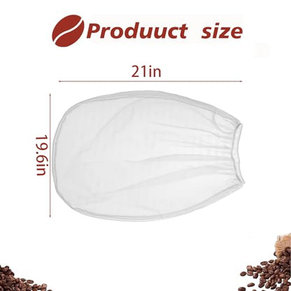 Cold Brew Coffee Filter Bag - Compatible with Toddy Cold Brew System for 5 Gallon Commercial BrewersWashable & Reusable Nylon Mesh Filter for Commercial/Home Brewers - 6 Pack