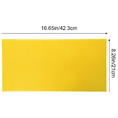BeeCastle 20pcs Yellow Beehive Beeswax Coated Foundation Sheets, Waxed Foundation for Bee Frames, 8-1/2-Inch Plastic Bee Hive Foundation Sheets for Deep Beehive Frames - size: 8-1/2-Inch