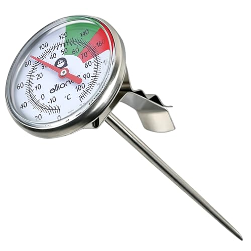 Milk Frothing Thermometer with Clip,White,One Size