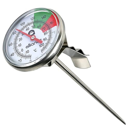 Milk Frothing Thermometer with Clip,White,One Size