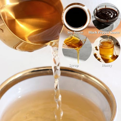 Stainless Steel Hot Oil Ladle, 2pcs Solid Oil Spoon with 10.5 inch Long Handle Pour Spout, 70ml Capacity for Kitchen Cooking Serving Soups and Drizzle Sauces Dishwasher Safe (Rainbow Color) - color: Rainbow Color