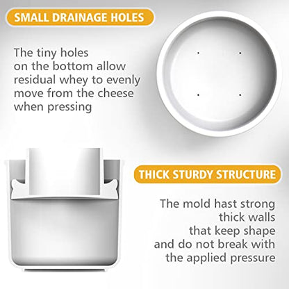 Large Cheese Mold 1/2 GAL with a Follower Press - Cheese Making Kit - Homemade Cheese Making Supplies - Molde Para Queso Fresco Casero - Cheddar, Gauda, Edammer, Parmigiano, Grana Padano - color: 4. Large Cheese Mold