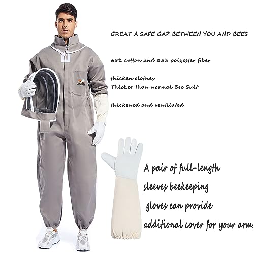 ANDES Men Women Sting Proof, Polycotton Beekeeping Suit Beekeeper Costume - size: XXL