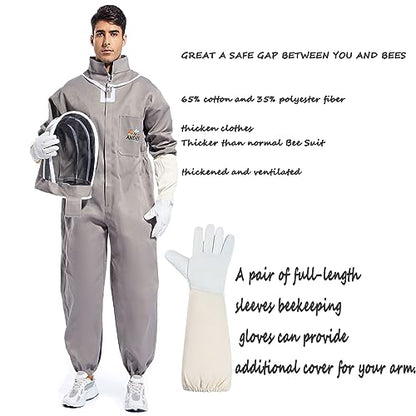 ANDES Men Women Sting Proof, Polycotton Beekeeping Suit Beekeeper Costume - size: XX-Large