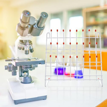 Tube Drying Rack Laboratory Draining Rack, Glassware Beaker Drying Holder Steel Wire Test Wall-Mount Tree Stand Cleaning Frame Tool 24 Pegs Bottle Drying Rack