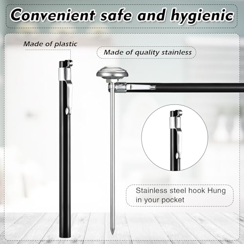 Xuhal 24 Pcs Stainless Steel Kitchen Thermometer with 5 Inch Long Stem 1 Inch Dial Thermometer Milk Frothing Food for Oven Probe Meat Grill BBQ Cooking Chocolate Water (Black) - color: Black