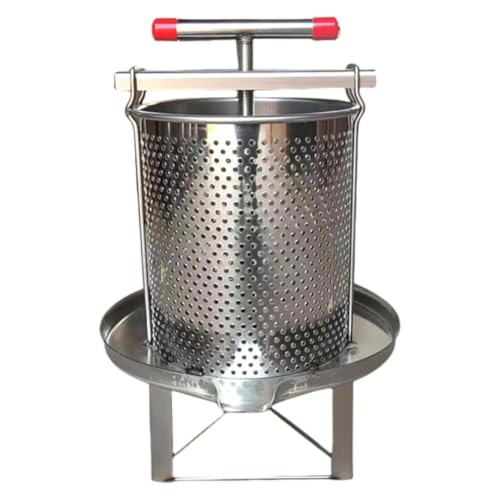 Mesh Honey Press Extractor Honey Extractor, Honeycomb Pressing Machine, Manual Stainless Steel Household Mesh Honey Extracting Equipment for Small Beekeeping, Fruit Wine and Juice Making