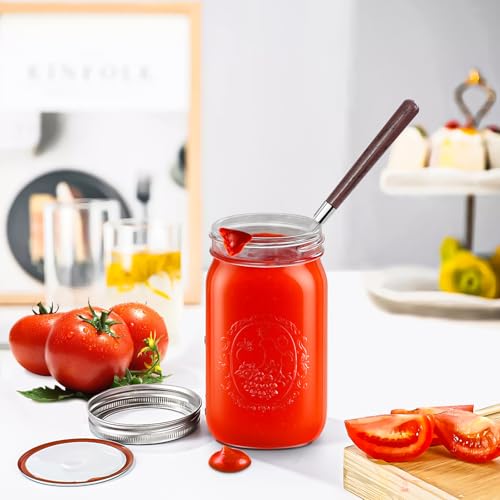 Miuyhji Wide Mouth Mason Jars 32 oz with Lids [9-Pack], Canning Jars with Metal Airtight Lids and Bands, 32 oz Glass Jars for Fermenting, Pickling, Freezing, Preserving, Meal Prep, Jar Décor - size: 32 oz-9Pcs (Clear)
