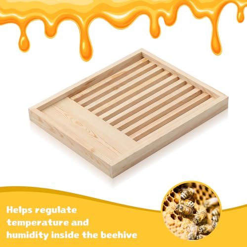 Leinuosen 2 Pack 10 Frame Slatted Rack for Beekeepers, Beehive Slatted Rack Assembled, Wood Hive Equipment, Durable Beekeeping Supplies for Beekeeping Tool (19.9 x 16.3 x 1.97 Inch)