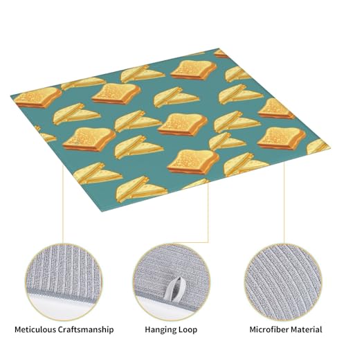 Dish Drying Mat Grilled Cheese Pattern Kitchen Counter Pad Absorbent Non-Slip Mat 18 X16inch