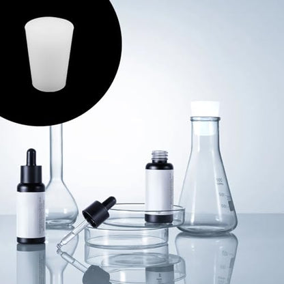 10 Pcs Silicone Stoppers,Standard 1# Rubber Stopper Bungs with 6mm Aperture Single-Hole for Flask, Plug Holes, Lab - size: 1#