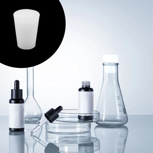 10 Pcs Silicone Stoppers,Standard 1# Rubber Stopper Bungs with 6mm Aperture Single-Hole for Flask, Plug Holes, Lab - size: 1#