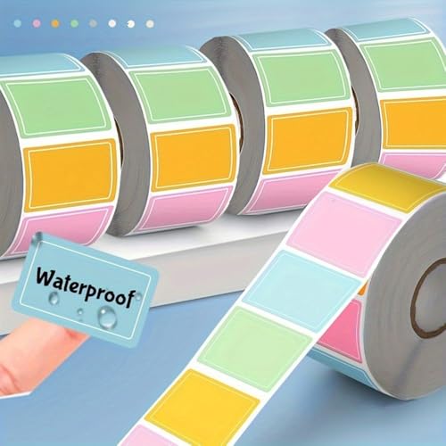800pcs Stickers Waterproof Labels, Removable Household Labels Rolls of Empty Colorful Stickers for Name, Mark, Food, Paste, Small Notes, Home, School and Office (Multicolor A) - color: Multicolor a