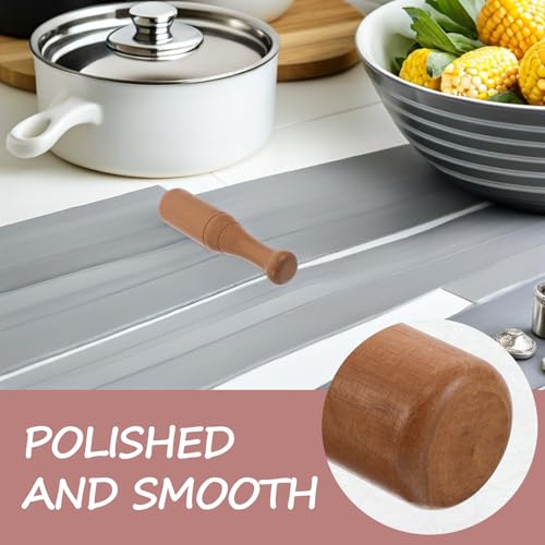 2pcs Wooden Fermentation Tamper: Smasher for Fermentation Crocks & Mason Jars - Fermenting Food Masher Muddler Pestle for Kitchen